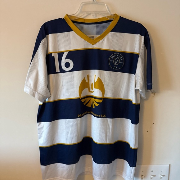 Shock City Other - Blue and White Striped Soccer Jersey